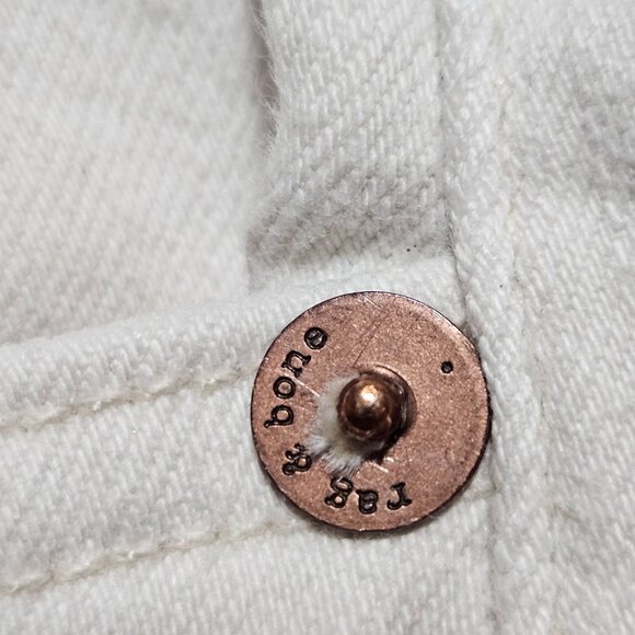 Rag & Bone Women's Ecru Cate Mid Rise Skinny Jeans Size 30 Cotton/Elastane Blend - Picture 9 of 16